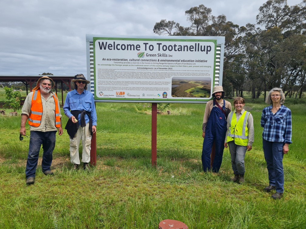 Tootanellup Volunteers water zamia seedlings and undertake visitor facility maintenance Prano, Faysel, Genesis, Emma.